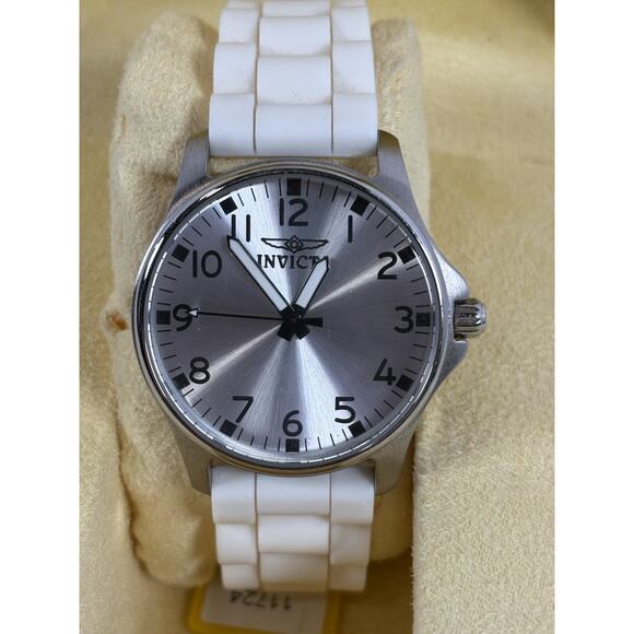 Invicta Angel Watch Womens 37mm White Silicone Band Silver Tone With Case main image 5